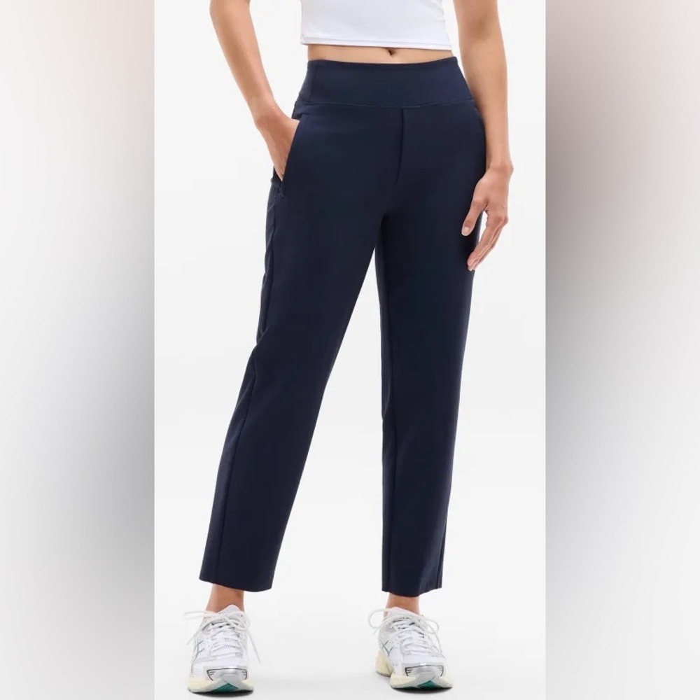 Athleta Straight-Leg Pants in Navy Blue